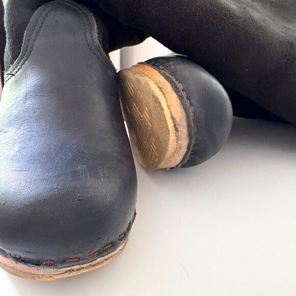 No. 6  Shearling Clog Boot, Black Suede, Size 38 / 7.5 - Picture 7 of 9